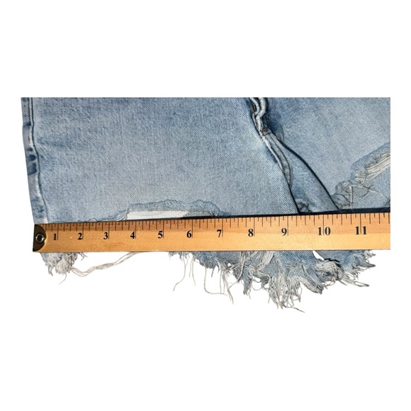 TRUE Y2K MUDD Cut off RAW hem short shorts Distressed light wash Denim Size 3 or - Picture 10 of 11